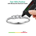 LAVALE Round Cut Moissanite Wedding Band for Women, Brilliant D Color VVS1 Clarity Classic Lab Created Diamond Wedding Ring 18K White Yellow Rose Gold Vermeil 4 Claw Knife Edge Moissanite Rings