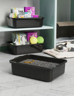 5-Pack 13 L Commercial Bus Tubs/Tote Box, Black Plastic Storage Wash Basin Tub
