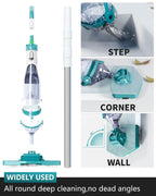 Cordless Pool Vacuum for Above Ground Pool 19.5 GPM,All Angle&LED Display,Handheld Rechargeable Spa Vacuum Cleaner for Inground Pools for Hot Tub, Leaves,Debris,Shallow Steps