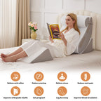 4PCS Wedge Pillow Set for After Surgery, Orthopedic Bed Wedge Pillow for Back Pain Relief, Sitting up in Bed,Recovery, Acid Reflux, Snoring, Body Pillow for Sleeping,Leg,Shoulder Support, Velvet Grey