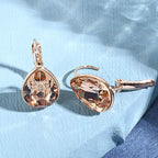 EVEVIC Austrian Crystal Teardrop Leverback Drop Earrings for Women