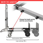 Suzhi Convertible Hand Truck Dolly Cart with Wheels Heavy Duty/with 4 Wheels / 500Lbs Load, 2 Straps for Furniture/Appliance/Carton/Warehouse/Office/no Need to Install, Easy to fold as Video