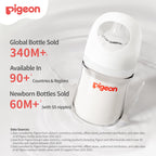 Pigeon Glass Nursing Bottle Wide Neck, Anti-Colic, Streamlined Body, Natural Feel, Easy to Clean, Heat-Resistant, 8.1 Oz (Pack of 2), Includes 2pcs M Nipples (3m+)
