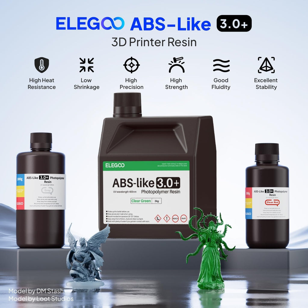 ELEGOO ABS-Like 3.0+ 3D Printer Resin White 2000g