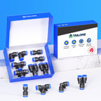 TAILONZ 1/4" Push to Connect Fitting Splitters+Elbows+Tees+Straight 8Pcs