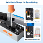 Cable Matters All-In-One Modular Ethernet Crimping Tool Cat 8 (Cat5 Cat6 Cat7 Cat8 Crimping Tool) for Shielded Pass-Through Connectors