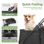 20% Larger Capacity, Wedyvko Dog Stroller for Medium/Small Pets w/Dog Poop Bags & Dispenser, Storage Pouch, Zipperless, Entry in/Out Easy (Black)