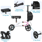 BlessReach Economy Knee Scooter Steerable Knee Walker for Foot Injuries Compact Crutch Alternative with Dual Braking System (Pink)