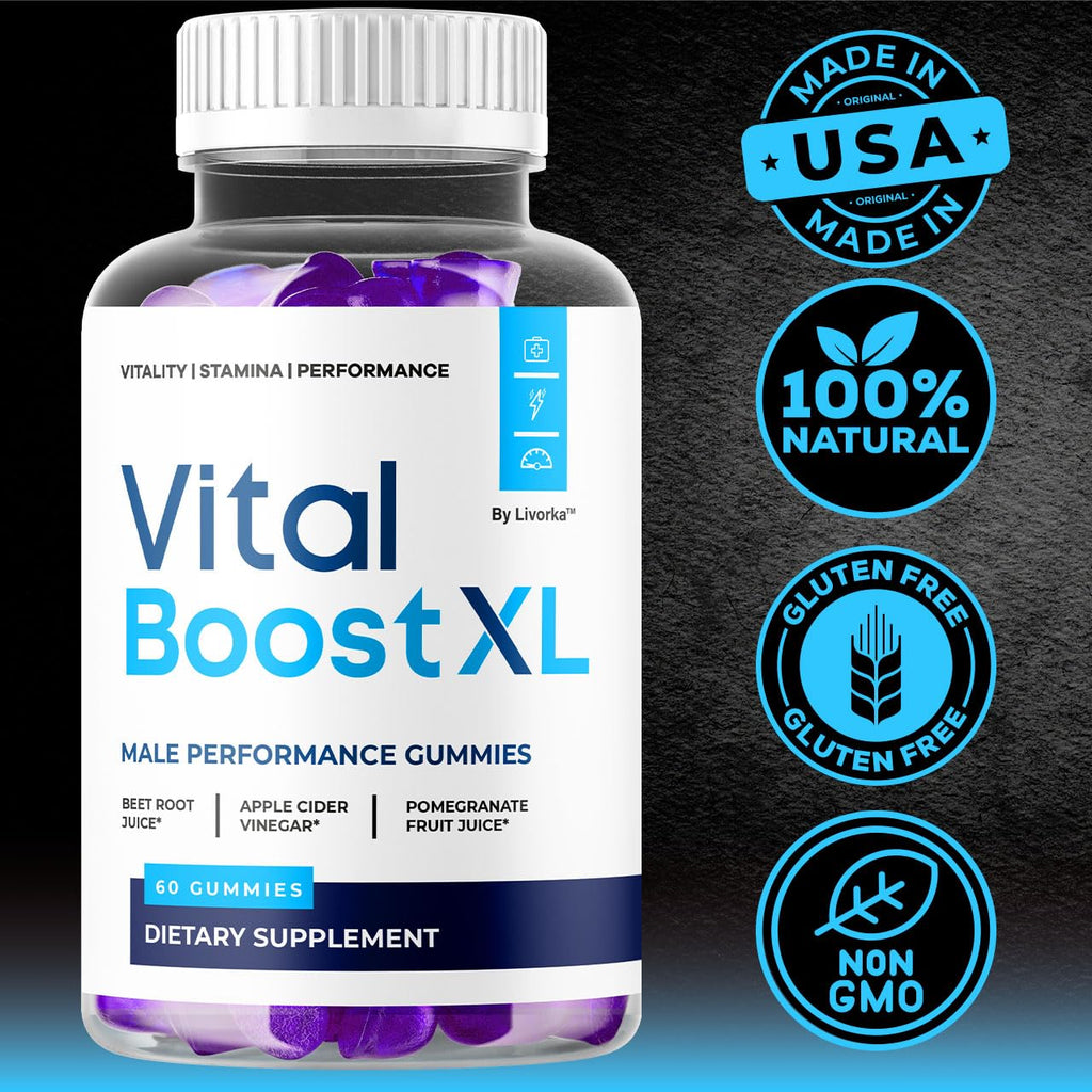 (2 Pack) Vital Boost XL Gummies - Official VitalBoost XL Gummys For Men Premium Natural Ingredients - Maximum Strength, Advanced Formula Support For Overall Health & Wellness, 120 Gummies For 2 Months