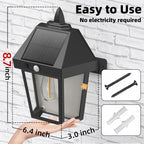 DERAYSION 4 Pack Solar Wall Lanterns,9 Inch Solar Porch Light with Motion Sensor, 3 Mode Adjustable Brightness Waterproof Outdoor Wall Lights for Porch Door Patio Fence Garage