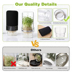 Sprouting Kit, 2 Wide Mouth Sprouting Jar with Stainless Steel Screen Sprout Lids, Blackout Sleeves, Drain Cover, Sprouts Growing Kit for Broccoli, Mung Beans, Alfalfa & Microgreens