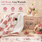RAYVOICE Pink Heated Blanket Electric Throw 50"X60", Heating Blanket Throw
