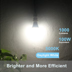 Qualilux Dusk to Dawn Light Bulbs, Auto On/Off Light Sensing LED Bulbs Outdoor, Daylight, A19 4-Pack, 12W 1000LM 75W Equivalent, HQ-H024