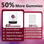 KXVUDE Nuora Feminine Balance Gummies, Premium Feminine Balance Gummies, Vegan Hawaiian Pineapple, Vaginal Health Support, Gluten-Free, 60 Gummies (1)
