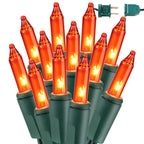 BrizLabs Orange Halloween Lights, 69.6FT 300 Count Halloween String Lights Linkable, UL Certified Orange Light String, Mini Incandescent Light Set for Indoor Outdoor Christmas Fall Thanksgiving Tree