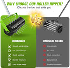 Failenfeivp Rolling Lawn Aerator Tool Heavy Duty Manual Push Aerator Lawn Tool with 42 Spikes Lawn Aerator Spike Tool for Maintaining Garden Yard Soil Health(Green,70IN)