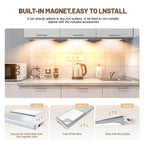 6 Pack Under Cabinet Lighting Wireless, 58 LED Rechargeable Battery Motion Sensor Light Indoor, Stick On Magnetic Closet Lights, Under Counter Lights for Kitchen, Stairs, Warm 14 in