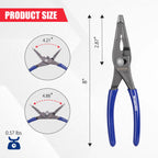 WORKPRO 8'' Long Nose Slip Joint Pliers, CR-V Needle Nose Pliers with Comfortable Grip Handles, 3-Zone Serrated Jaw from Premium Steel for Clamping, Tightening and Loosening