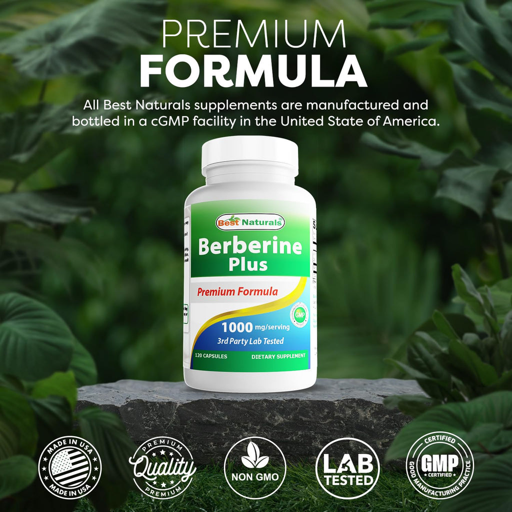 Best Naturals Berberine Plus 1000 mg/Serving 120 Capsules - (Pack of 3)