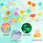 Gucoqe 400PCS Mini Resin Animals, 100+ Styles Glow in the Dark Tiny Animal Figurines Bulk for Fairy Garden, Aquarium, Micro Landscape and DIY Craft Decor