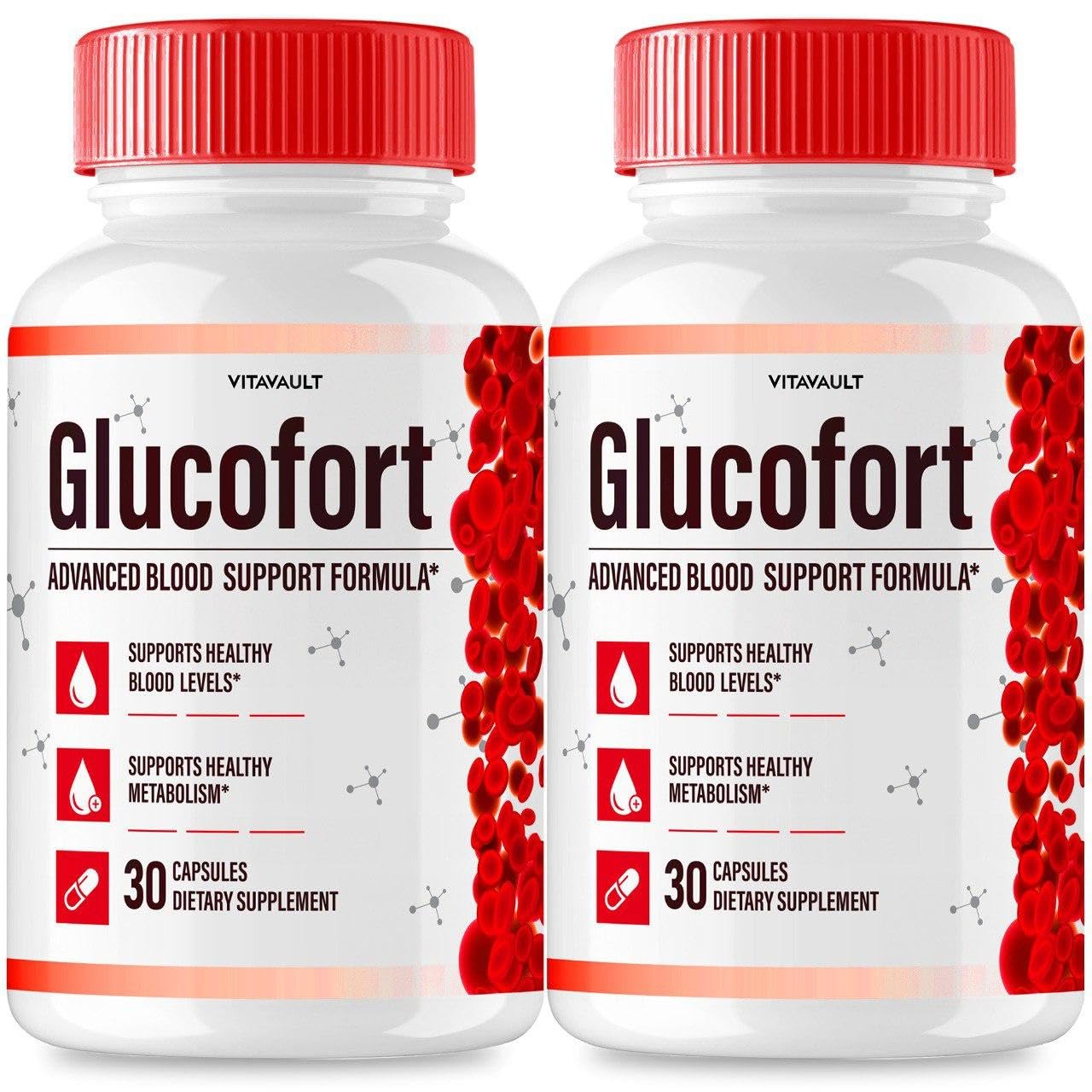 (2 Pack) Glucofort, Max Advanced Blood Support Formula Capsules