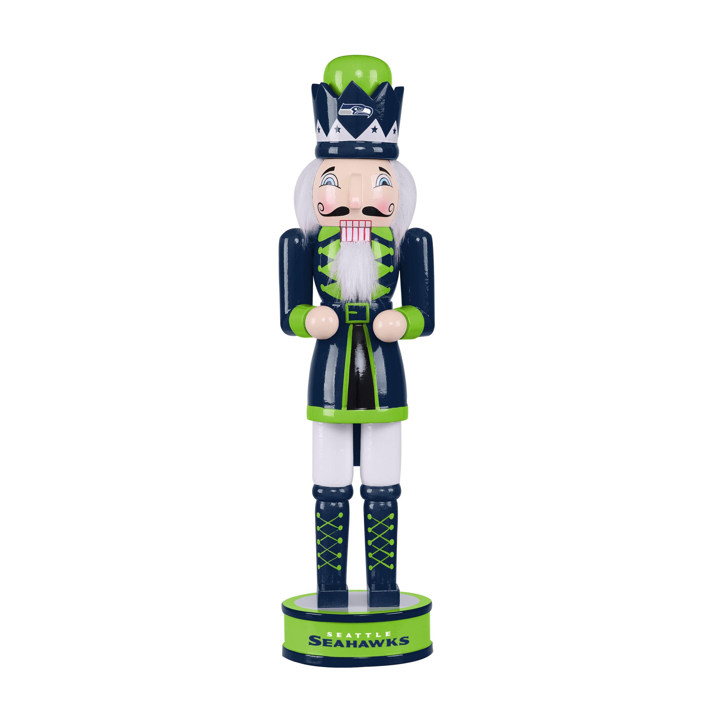 FOCO NFL Seattle Seahawks Team Logo 14" Holiday Nutcracker, Version 2, One Size