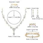 BriLove Gorgeous Cubic Zirconia Wedding Jewelry Set for Women Bride Gold