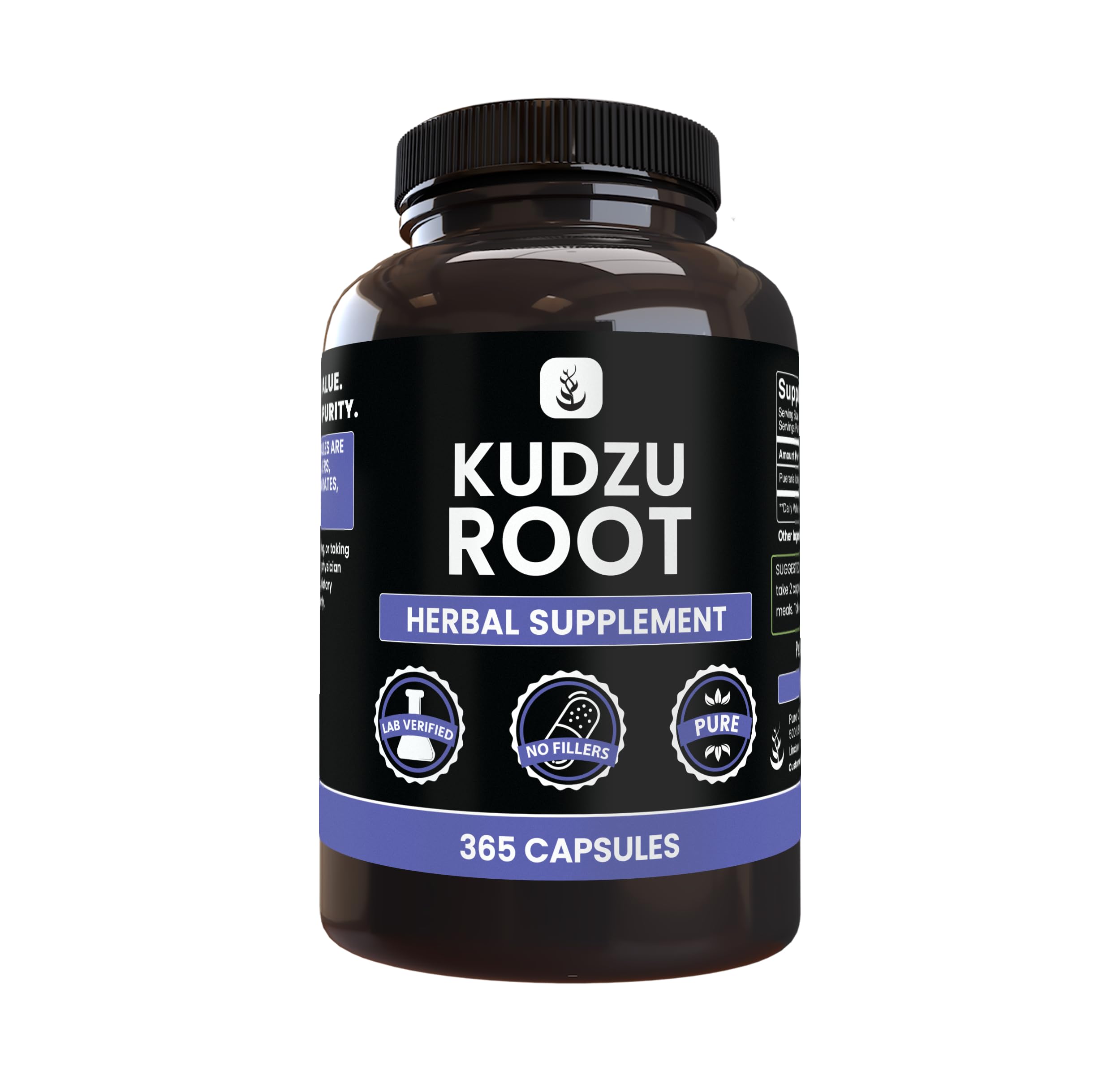 PURE ORIGINAL INGREDIENTS Kudzu Root (365 Capsules), No Magnesium Or Rice Fillers, Always Pure, Lab Verified