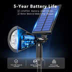 JEJOT 4 Pack Solar Lights Outdoor Waterproof,Warm White Light,2 Lighting Modes,Solar Powered Spotlights for Yard Garden Solar Spot Lights for Flag Landscape Auto On/Off