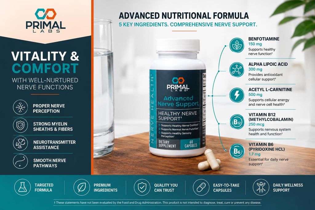 Primal Labs Nerve Support Capsules, 60 Count
