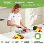 Titanium Cutting Board for Kitchen Set of 3(M+L+XL),One-Piece Design