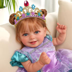 BABESIDE Lifelike Reborn Baby Dolls Dara - 18 Inch Realistic-Newborn Baby Doll Brown Hair Girl Handmade Real Life Toddler Dolls with Clothes and Toy Accessories Gift for Kids Age 3+