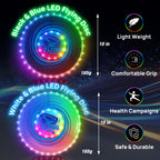 HYES 2 Pack Light up Flying Discs for Kids, 45 LEDs & 14 Lighting Modes