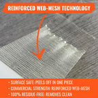 All Flooring Now Carpet Tile Tape Double Sided 2in x 90ft - Heavy Duty Reinforced Web Mesh & Residue Free - Indoor Outdoor for Carpet Tiles, Hardwood, Vinyl, Rugs, Carpet, Rubber, Turf & Mat Gripper
