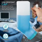 Male Urine Bottles 2 Pack (35 oz), Portable Urinals for Men Spill Proof Nighttime, Pee Bottles for Men with Screw-On Lid, Travel Urinals for Seniors with Easy-to-Read Measurement Lines
