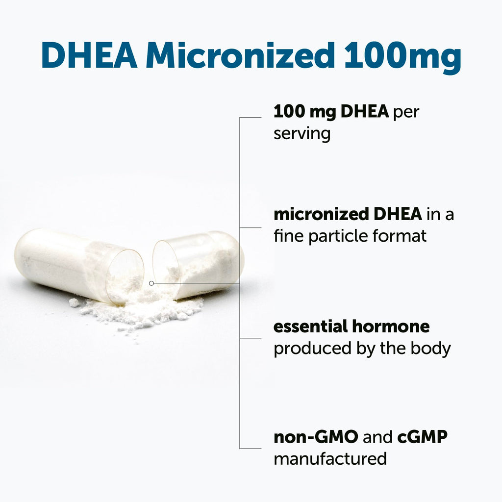 Micro Ingredients DHEA 100 mg Per Serving, 240 Capsules | Micronized DHEA Supplement for Women & Men | Non-GMO, Gluten Free, Soy Free