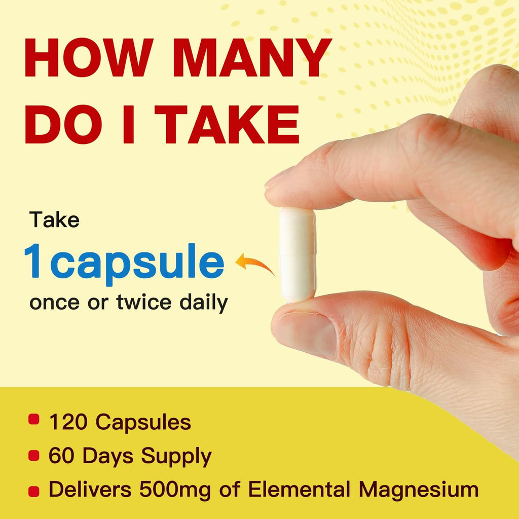 ZEBORA 10-in-1 Magnesium Complex Supplement, Magnesium Glycinate 500mg with Citrate & Malate, Chelated High Absorption Plus Vitamin D3 & Zinc - for Nerve, Muscle & Bone Support - 120 Capsules