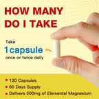 ZEBORA 10-in-1 Magnesium Complex Supplement, Magnesium Glycinate 500mg with Citrate & Malate, Chelated High Absorption Plus Vitamin D3 & Zinc - for Nerve, Muscle & Bone Support - 120 Capsules