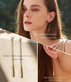 Raneecoco 14K Gold Plated Teardrop Dangle Earrings for Women Yellow
