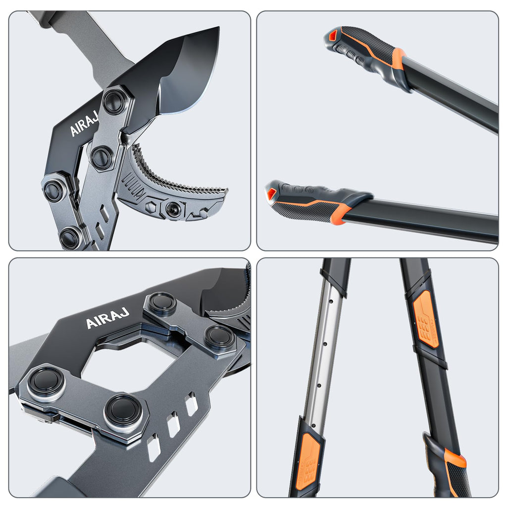 AIRAJ 27-37'' Extendable Anvil Loppers,Tree Trimmer Heavy Duty with Compound Action,Branch Cutter with 2” Cutting Capacity,Chops Thick Branches Ease,Garden Lopper for Gardening Pruning Shears