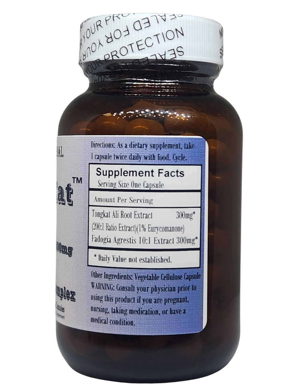 Fad-Kat Fadogia Agrestis and Tongkat Ali | 600mg Per Capsule | Support for Athletic Performance | 60 Veggie Capsules | Stearate-Free