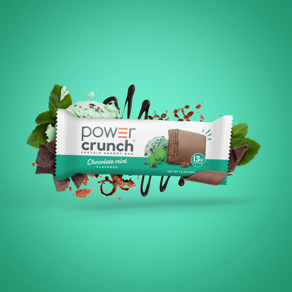 Power Crunch Protein Energy Wafer Bars, Chocolate Mint, 1.4 Ounce (12 Count)