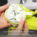 Full Circle Splash Patrol - Natural Latex Cleaning Dish Gloves, Stay-Dry Cotton Cuffs, Durable with Protective Lining, Medium/Large, (1 Pair) Green