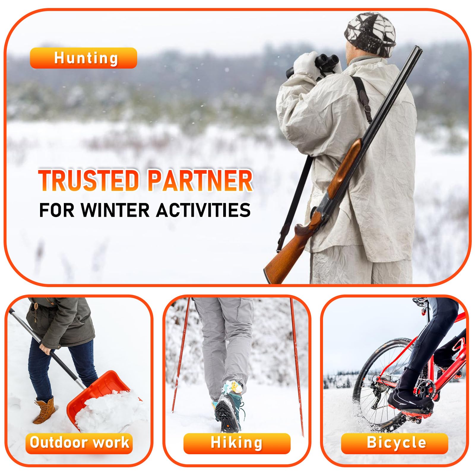 GTBriter Heated Insoles for Men Women APP Control 3500 mAh Rechargeable Heated Shoe Insoles Up to 13 Hours Heating Insoles Foot Warmer for Hunting Outdoor Work Hiking Camping-L