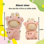 HiOKOU Clothes for labubu 17cm Accessories Suit Cute Clothes for Doll Dress up Animal Style Outfits (NO Doll) (Pig)