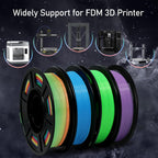 YOUSU 1.75mm 3D Printer Filament Bundle, Glow in The Dark Filament Multicolor, Green, Blue, Purple and Rainbow, PLA Filament 1.75 mm, Dimensional Accuracy +/- 0.03 mm, 250g X 4 Pack