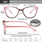 EYEURL 5 Pack Reading Glasses for Women-Cat Eye Blue Light Blocking Readers Fashion Computer Glasses with Spring Hinge Anti-Glare Readers for Women 1.5