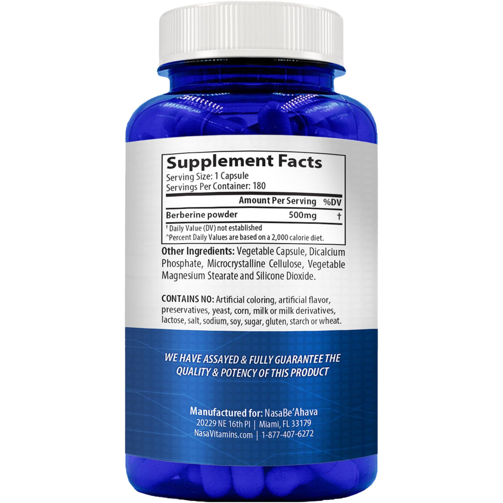 Easy Absorption Berberine Supplement 500mg | Herbal GLP-1 Nutritional Support Supplement with Berberine 500mg | Help Support Healthy Lifestyle | Made in The USA in cGMP Facilities (180 Day Supply)