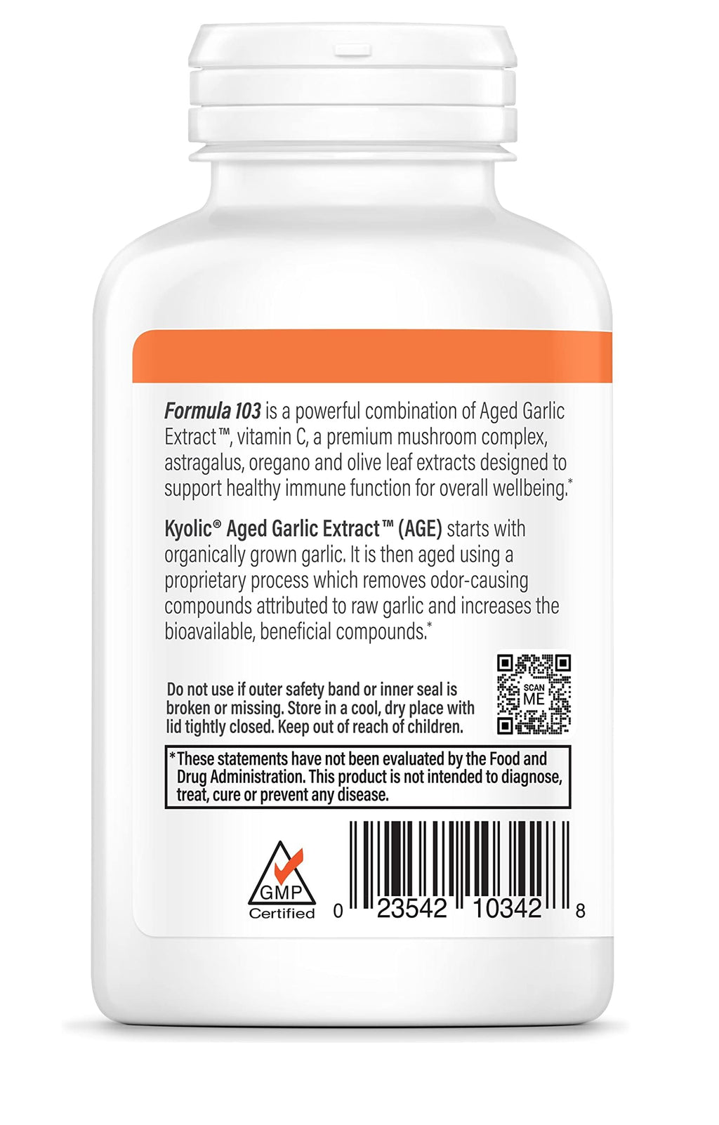 Kyolic Aged Garlic Extract Formula 103, Immune Support*, 200 Capsules