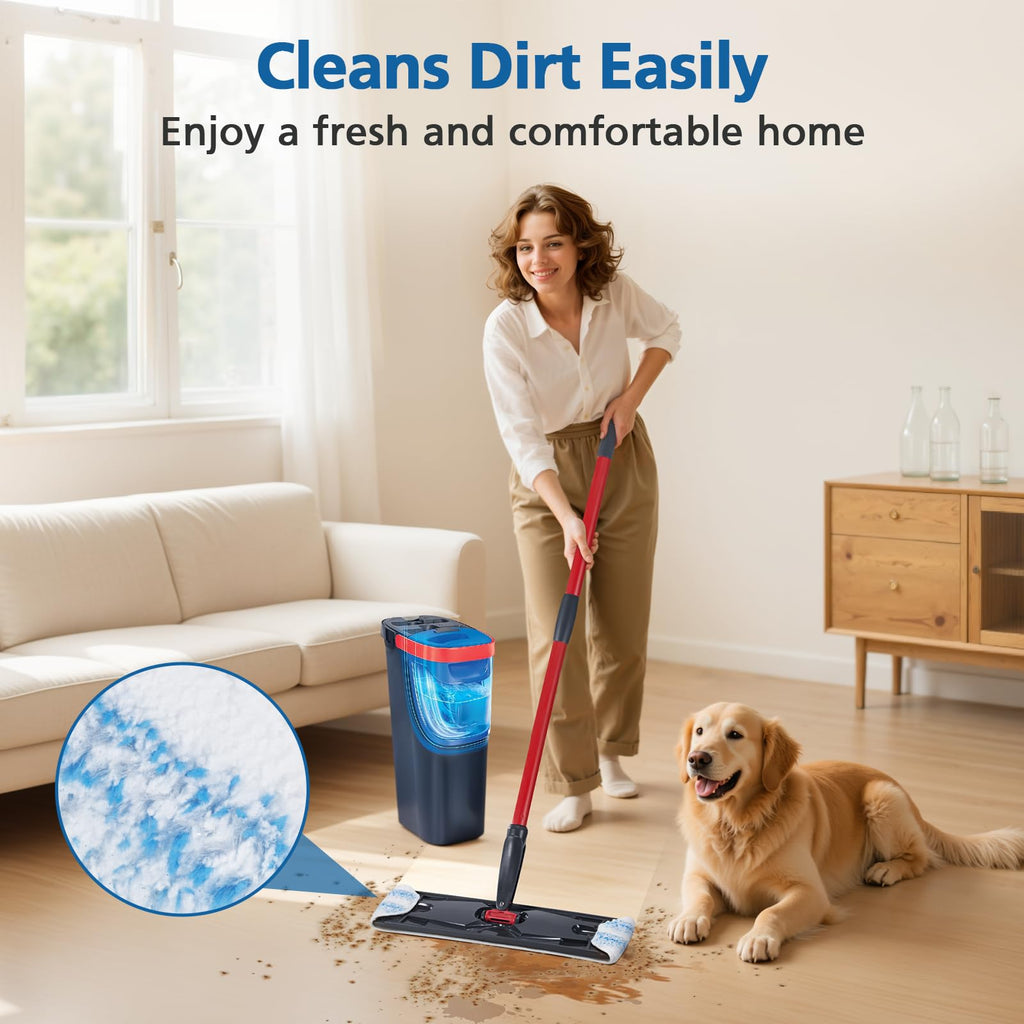 6 Pack H2prO Mop Pads Compatible with O Ceda H2PrO Flat Mop System, 100% Microfiber Mop Head Replacements, Washable and Reusable for H2prO Mop Refills, White